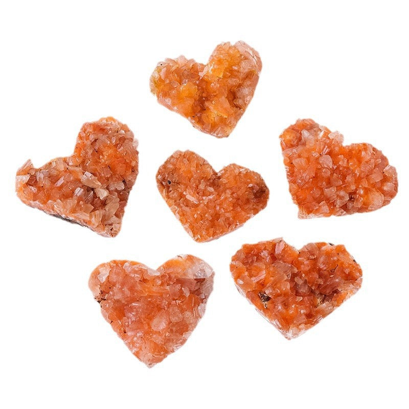 Natural Red Quartz Heart Crystal Cluster