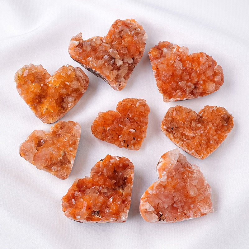 Natural Red Quartz Heart Crystal Cluster