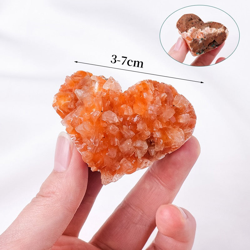 Natural Red Quartz Heart Crystal Cluster