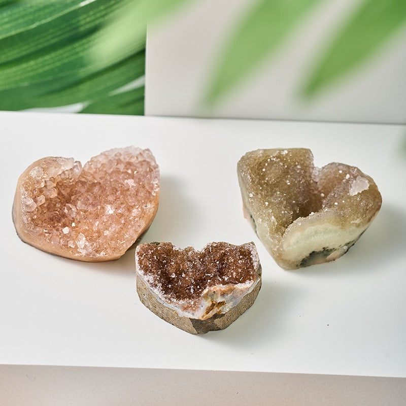 Natural Mixed Color Crystal Heart Specimen