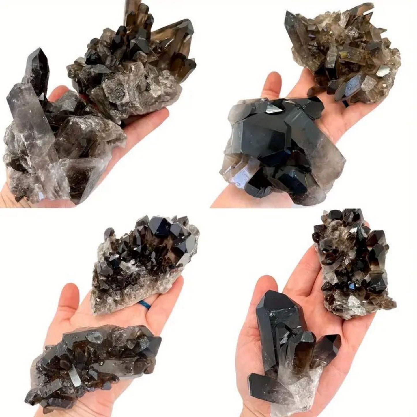 Natural Smoky Quartz Crystal Cluster