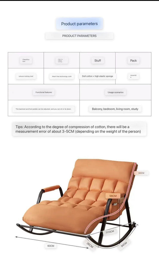 Outdoor rocking chair, cozy backyard/patio/front porch patio chair/cane chair, adult reading chair/bedroom/living room lounge chair